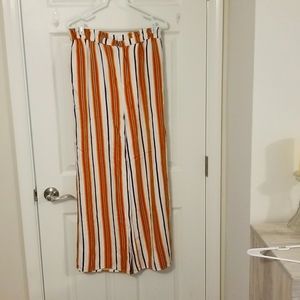 Striped sinched waist trousers
